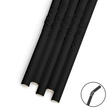  Papír szívószál - fekete - 190 x 4,5 mm - 150 db / csomag konyhai eszköz
