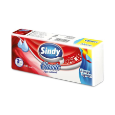 . Papír zsebkendő, 3 rétegű, 100 db, "sindy", classic kpc31001737 papírárú, csomagoló és tárolóeszköz