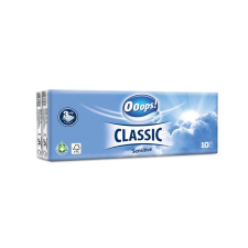 . Papír zsebkendő, 3 rétegű, 10x10 db, "Ooops! Classic", sensitive higiéniai papíráru