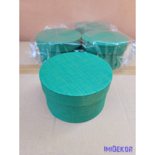  Papírdoboz kerek 14x8cm - Antikolt Zöld dekorációs kellék