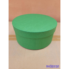  Papírdoboz kerek 22x10cm - Borda mintás Zöld dekorációs kellék