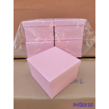  Papírdoboz kocka 15x15x10cm - Barackos Rózsaszín dekorációs kellék