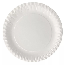 Papírtányér kerek fehér 23cm party kellék