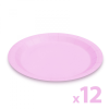  Papírtányér szett - rózsaszín - 23 cm - 12 db / csomag (58235C)