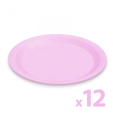 Papírtányér szett - rózsaszín - 23 cm - 12 db / csomag (58235C) kerti sütés és főzés