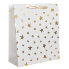  Papírtasak arany csillagos 26*32 ajándéktasak