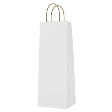  Papírtáska italos 14x39x8 cm sodrott füles fehér ajándéktasak