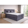 Parkbútor ARAMIS sötétszürke kárpitozott boxspring ágy 160*200