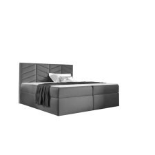 Parkbútor ST6 kárpitozott sötétszürke boxspring ágy 140*200 ágy és ágykellék