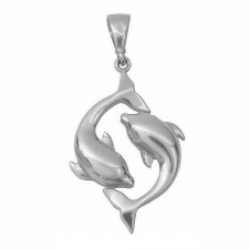  Páros delfin medál, arany ékszer medál