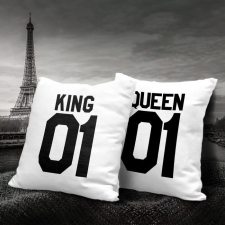 Páros párna - King & Queen páros ajándék lakástextília