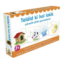  Párosító puzzle - fejlesztő játék -Találd ki hol lakik(Dohi) puzzle, kirakós