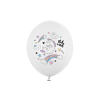 Party Deco Léggömbök 30cm, Unikornis, pasztell tiszta fehér (1 db / 6 db.)