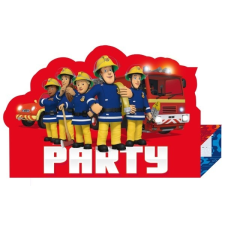 PARTY Fireman Sam, Sam a tűzoltó Party Meghívó 8 db-os party kellék