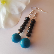  Party fülbevaló, kristály és Türkinit /99/ fülbevaló