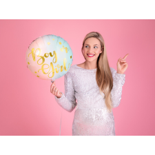 PartyDeco Fiú vagy lány fólia lufi, 35 cm, mix party kellék