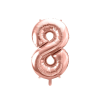 PartyDeco fólia szám lufi, 8, rose gold, 86 cm