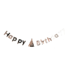 PartyDeco Happy birthday, ezüst, banner