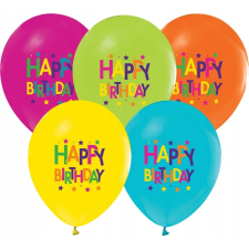 PartyDeco Happy Birthday Feliratos, Csillagos Luficsomag - 30 cm, 5 db (628027) party kellék