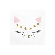 PartyDeco Kitty szalvéta, 33x33cm (1 db / 20 db) party kellék
