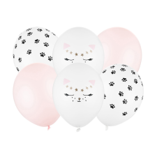 PartyDeco Lufi 30cm, Cat, mix (1 db / 6 db) party kellék