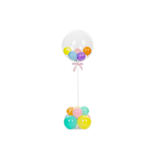 PartyDeco Lufiállvány – 72 cm, átlátszó műanyag party kellék