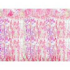 PartyDeco Party függöny - rózsaszín irizáló 100x200cm party kellék