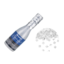 PartyDeco Pezsgősüveg konfetti ágyú – Ezüst party kellék