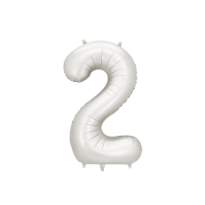 PartyDeco Szám fólia lufi &#039;&#039;2&#039;&#039; 86cm ezüst party kellék
