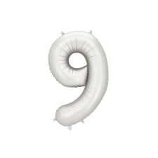 PartyDeco Szám fólia lufi &#039;&#039;9&#039;&#039; 86 cm ezüst party kellék