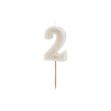 PartyDeco számgyertya, homokszín, 6 cm, 2 sütés és főzés