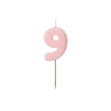 PartyDeco számgyertya, világos rózsaszín, 5,5 cm, 9 sütés és főzés