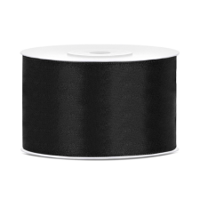 PartyDeco Szatén szalag fekete 38mm/25m szalag, zsinór