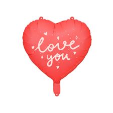 PartyDeco Szív fólia lufi &#039;&#039;I love you&#039;&#039; felirattal party kellék
