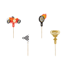 PartyDeco tortadísz beszúró, autó, 12 cm
