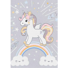  Pasztel gyerekszőnyeg L245A_SFI24 színes unikornis mintás szürke alapon 160x230 lakástextília