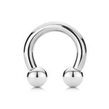  Patkó piercing golyó végekkel ezüst színű (ezüst színű 10mm - 3mm) testékszer