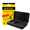 PATONA Dupla töltő Fuji NP-W126 FinePix fényképezőgéphez power bank funkcióval és memóriakártya tárolóval