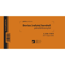 Pátria Nyomtatvány Deviza (valuta) bevételi pénztárbizonylat 50x3 lapos tömb 203x102 mm nyomtatvány