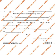 Pátria Nyomtatvány Munkaköri / szakmai orvosi alkalmassági vélemény szabadlap A/5 fekvő nyomtatvány