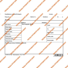 Pátria Nyomtatvány Nőgyógyászati karton szabadlap A/5 fekvő nyomtatvány