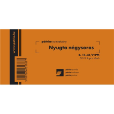 Pátria Nyomtatvány Nyugta (négysoros) 50x2 lapos tömb nyomtatvány