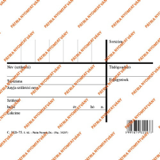 Pátria Nyomtatvány Röntgen tüdőkataszter tasak 160x120 mm nyomtatvány