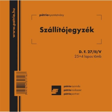 Pátria Nyomtatvány Szállítójegyzék 25x4 lapos tömb 140x140 mm nyomtatvány