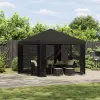  Pavilon 3 x 3 m Antracitszürke Poliészter és acél 190 gsm