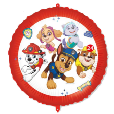 Paw Patrol Hősök, fólia lufi, 18" (45 cm), gömb party kellék