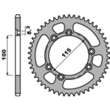 PBR acél hátsó lánckerék 4370 - 428 egyéb motorkerékpár alkatrész