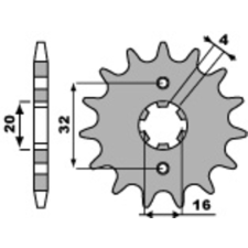 PBR acél standard első lánckerék 2182 - 428 egyéb motorkerékpár alkatrész