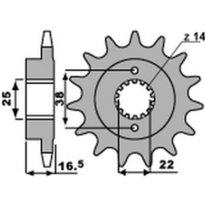 PBR acél standard első lánckerék 2205 - 525 egyéb motorkerékpár alkatrész