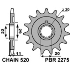 PBR Acél Standard Első Láncszem 2275 - 520 egyéb motorkerékpár alkatrész